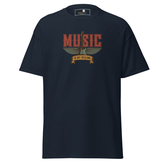 Unisex classic t-shirt - MUSIC GEAR HEALING - REGULAR - Navy / S