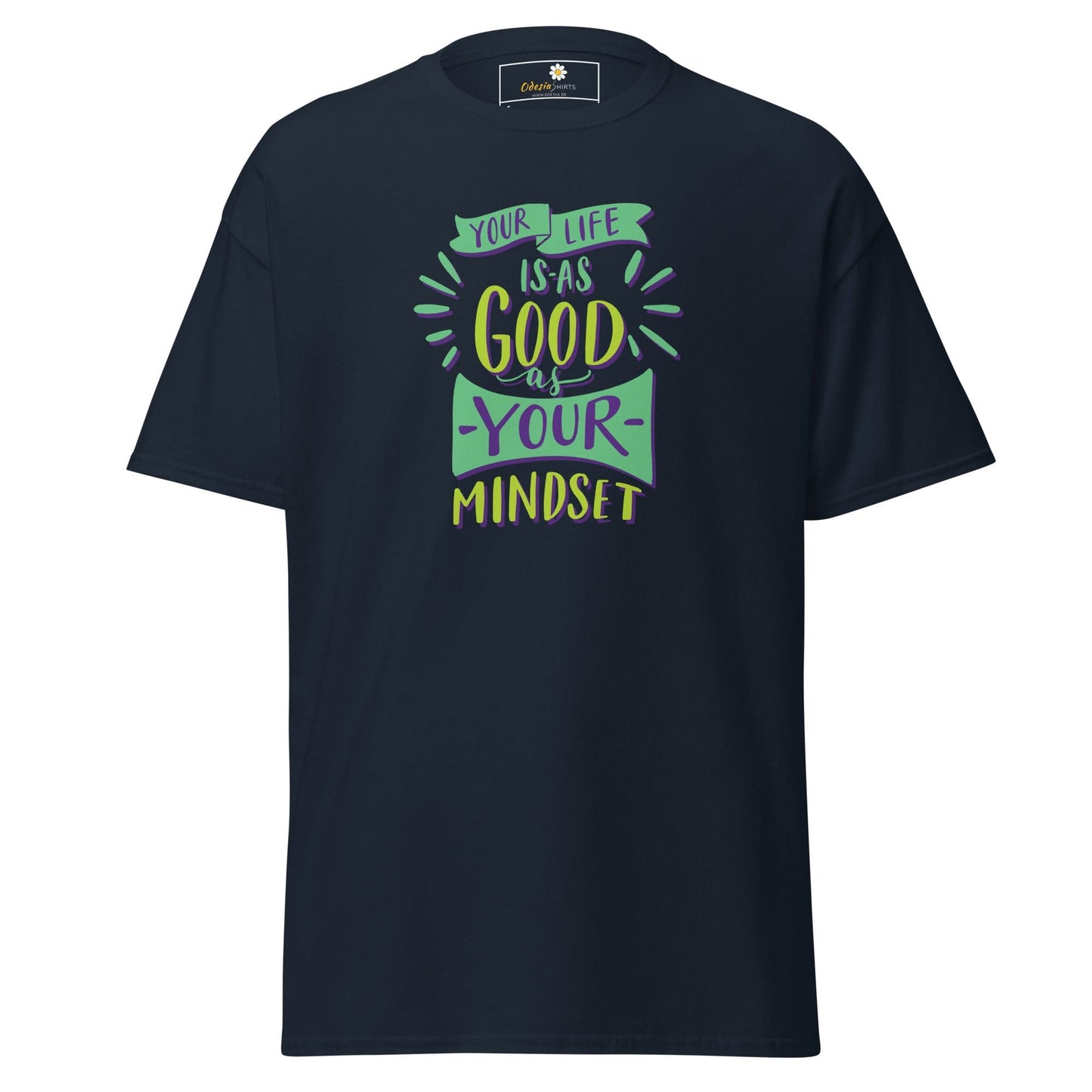 Dark blue T-shirt with motivational quote from T-SHIRT DESIGN TEE for men and women