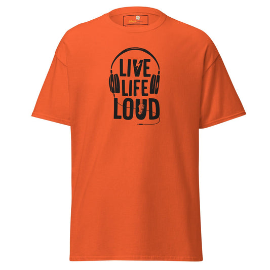 Unisex classic t-shirt - MUSIC LIVE LIFE LOUD - REGULAR - Orange / S