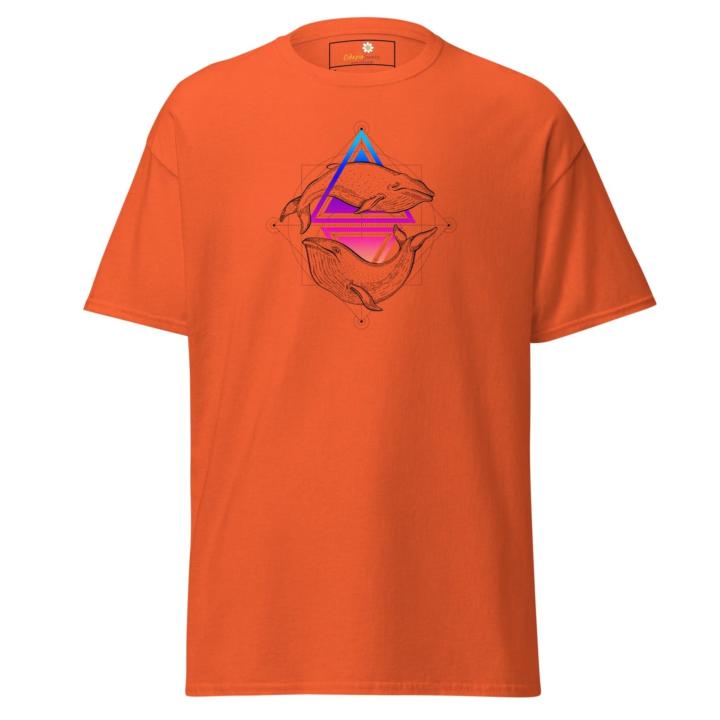 Orange T-shirt with whale design from T-SHIRT DESIGN TEE for Men and Women S-XL