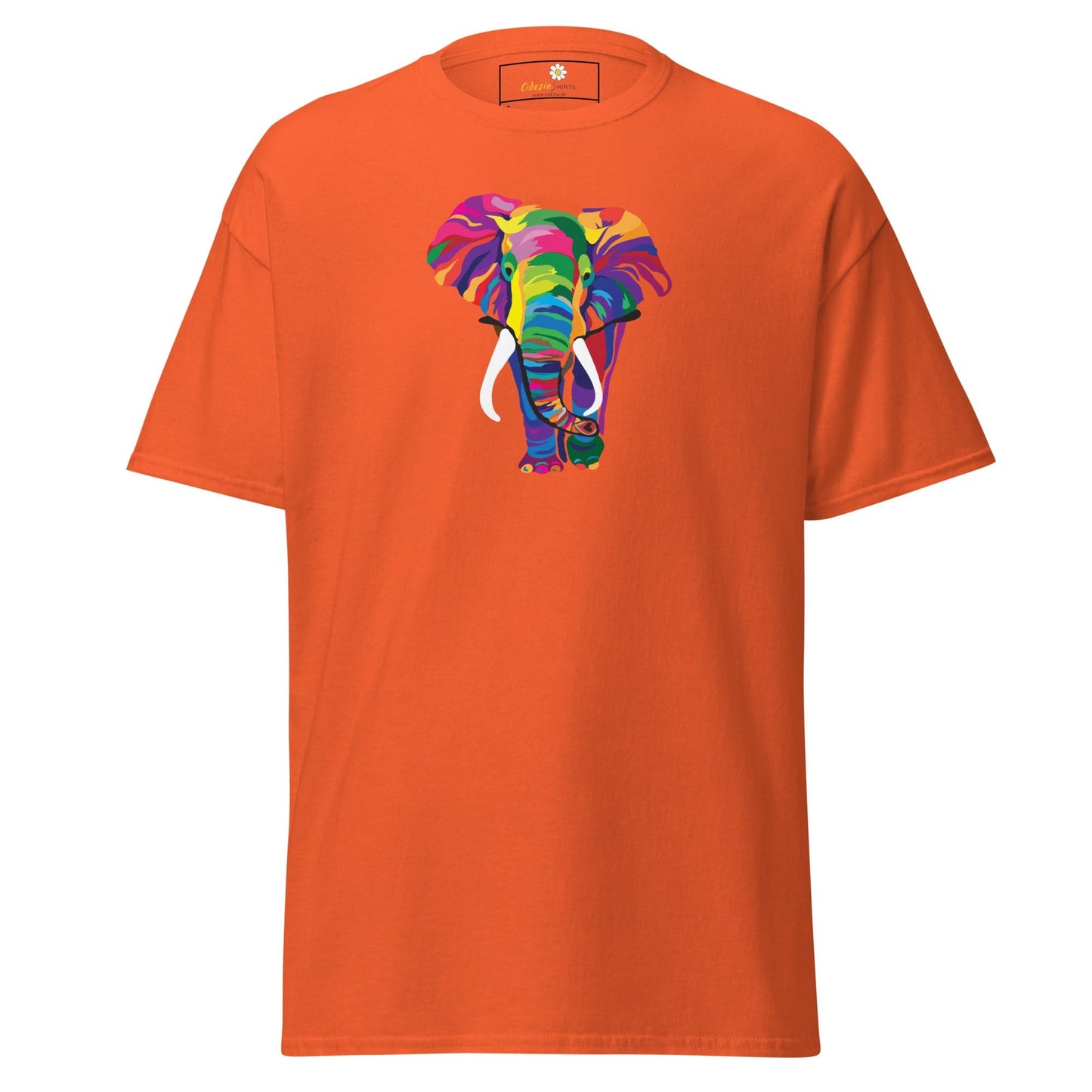 Unisex classic t-shirt - WILD LIFE ELEPHANT COLORFUL - REGULAR - Orange / S