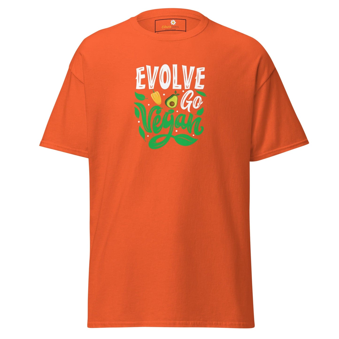 Unisex classic t-shirt - VEGAN EVOLVE GO VEGAN - REGULAR - Orange / S