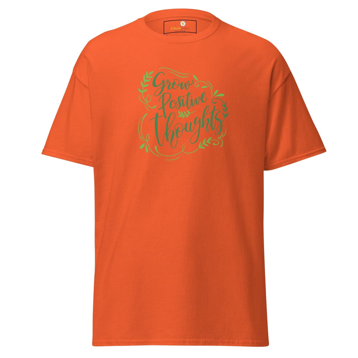 Unisex classic t-shirt - TEXT POSITIVE GROW THOUGHTS - REGULAR - Orange / S