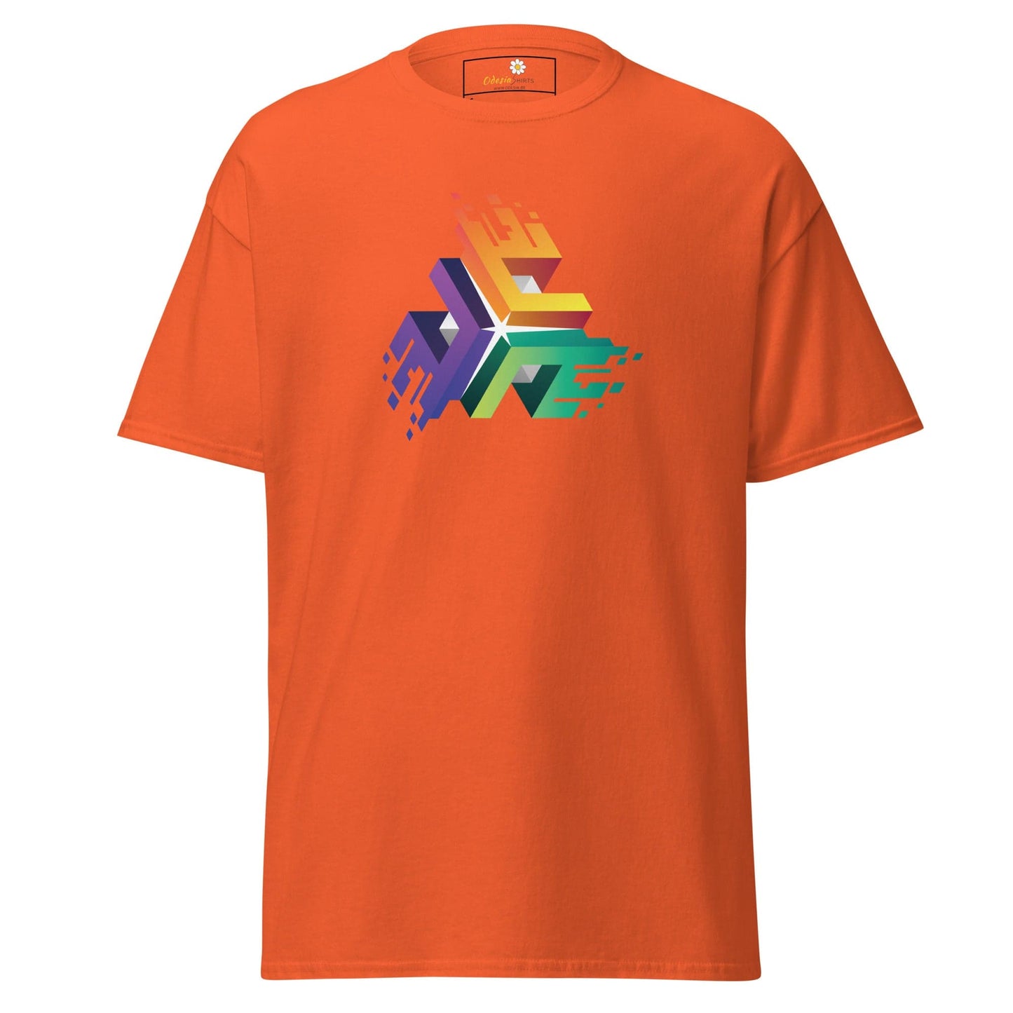 Unisex classic t-shirt - ABSTRACT COLOR CUBES - REGULAR - Orange / S