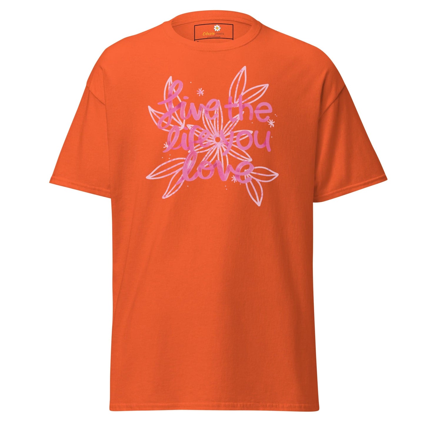 Unisex classic t-shirt - POSITIVE LIFE YOUR LIFE - REGULAR - Orange / S