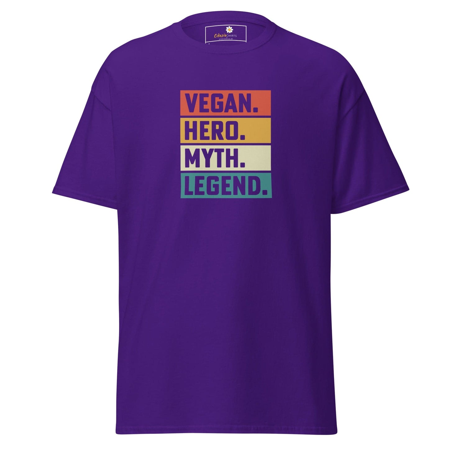 Unisex classic t-shirt - VEGAN HERO MYTH LEGEND - REGULAR - Purple / S
