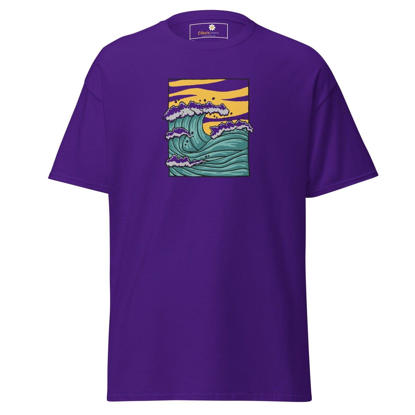 Unisex classic t-shirt - NATURE SEA WAVES - REGULAR - Purple / S