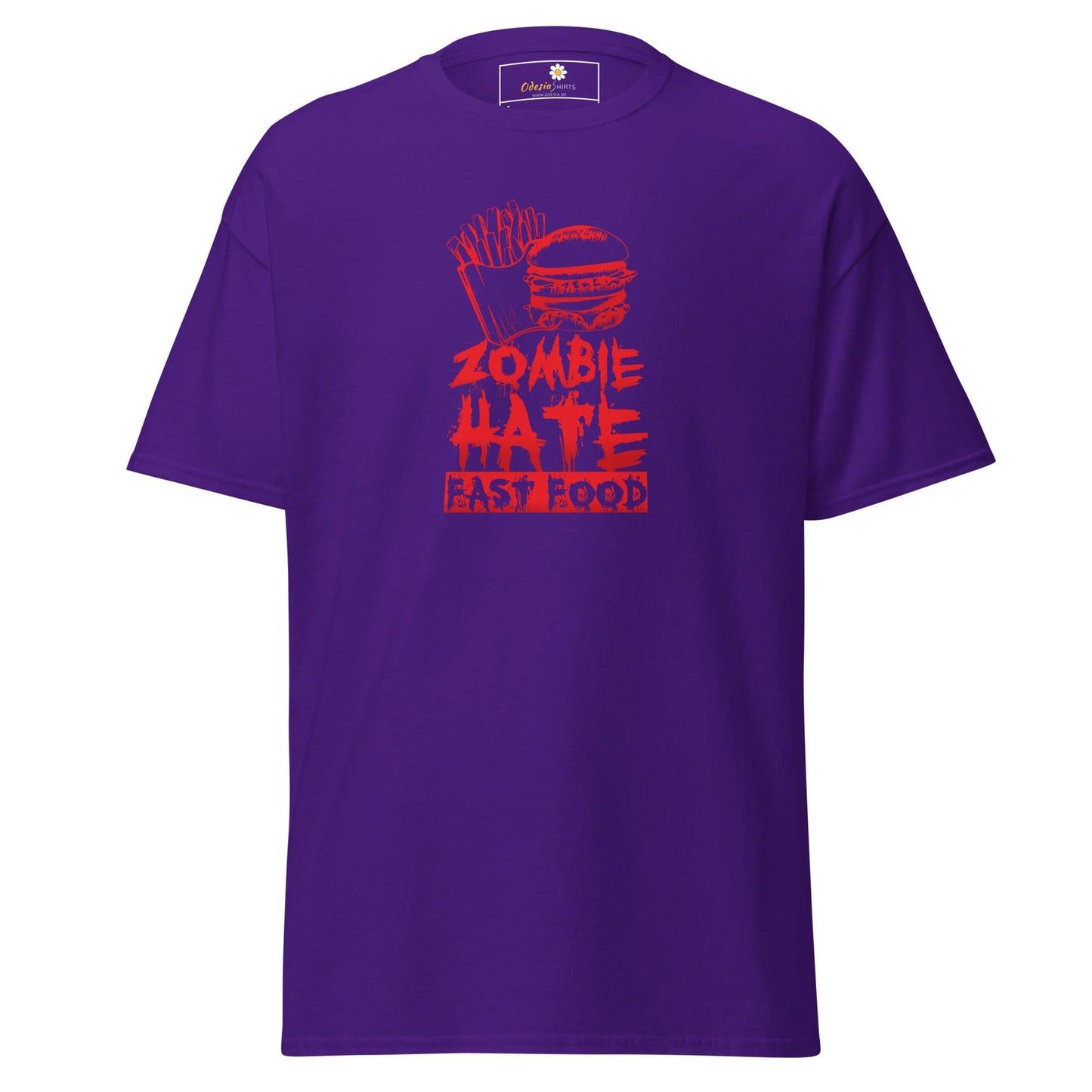 Unisex classic t-shirt - SPOOKIE ZOMBIE HATE FASTFOOD - REGULAR - Purple / S