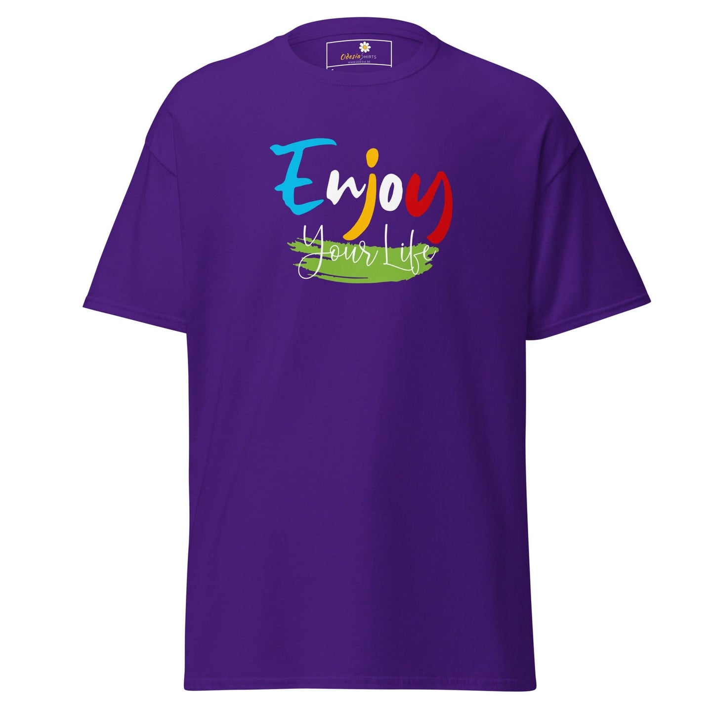 Unisex classic t-shirt - POSITIVE ENJOY YOUR LIFE - REGULAR - Purple / S