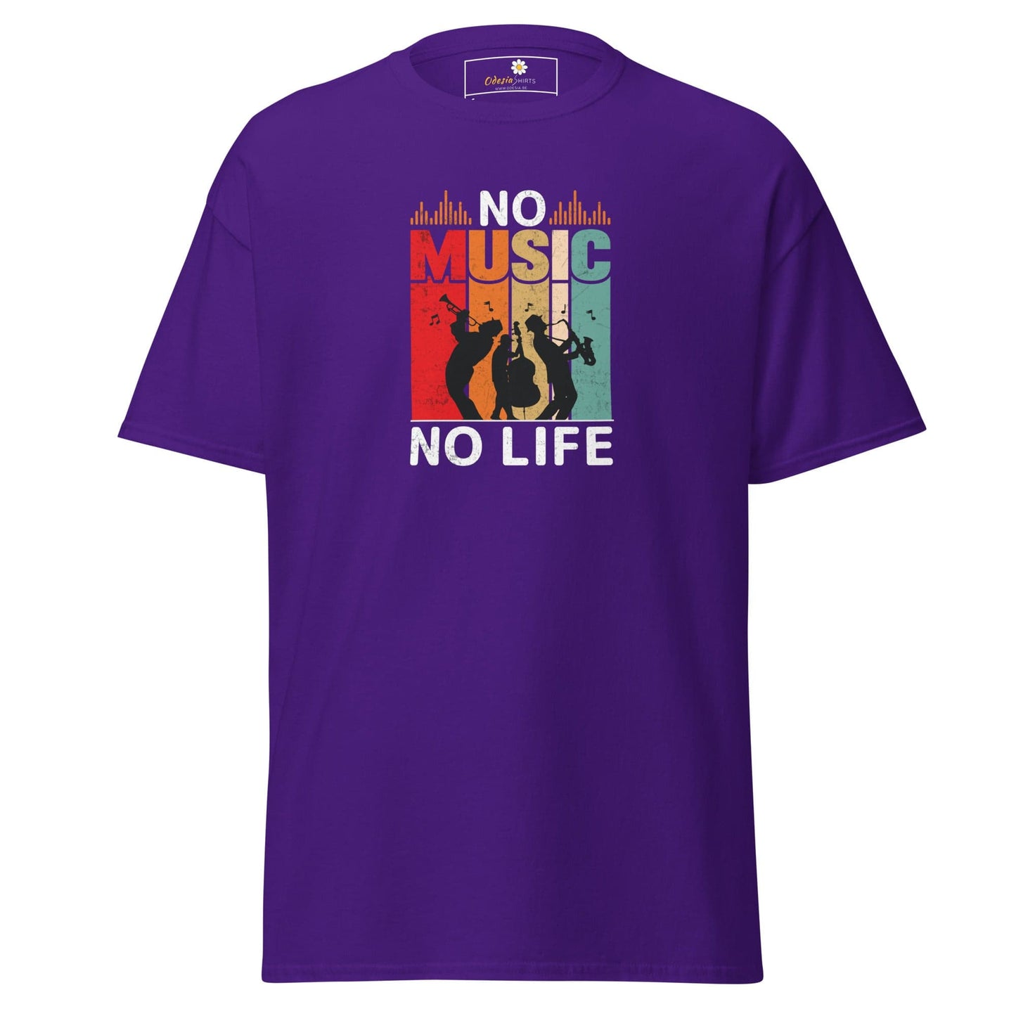 Unisex classic t-shirt - MUSIC NO MUSIC NO LIFE - REGULAR - Purple / S