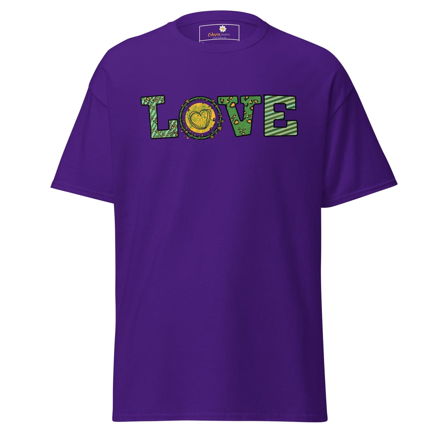 Unisex classic t-shirt - TEXT LOVE - REGULAR - Purple / S