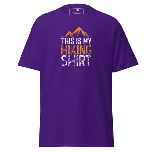 Purple hiking graphic T-shirt for men and women in sizes S to XL