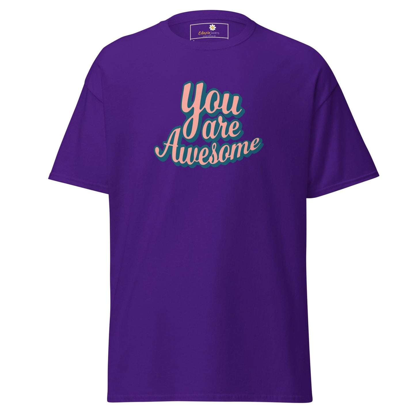 Unisex classic t-shirt - TEXT YOU ARE AWESOME - REGULAR - Purple / S