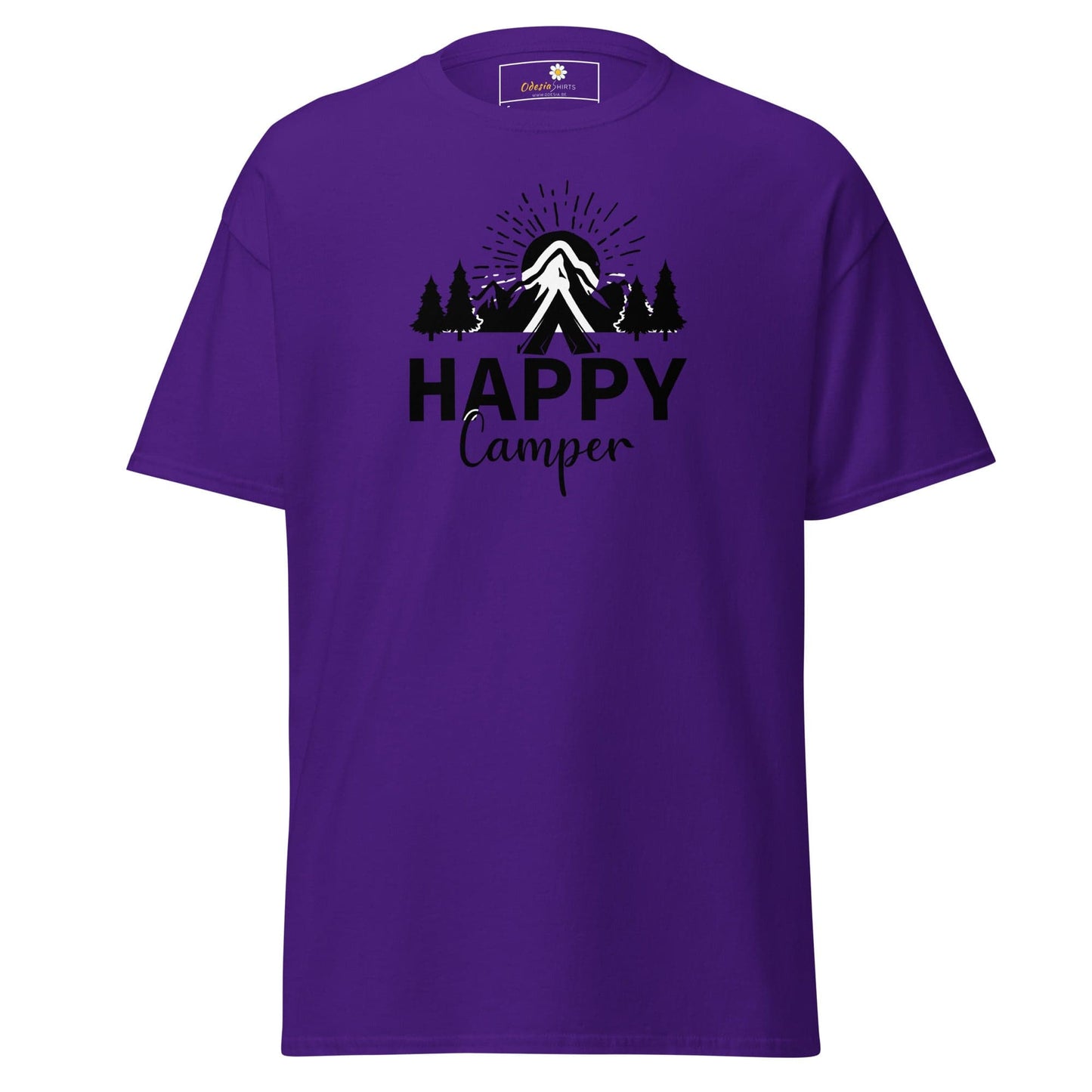Purple T-shirt with camping graphic from T-SHIRT DESIGN TEE for Men and Women