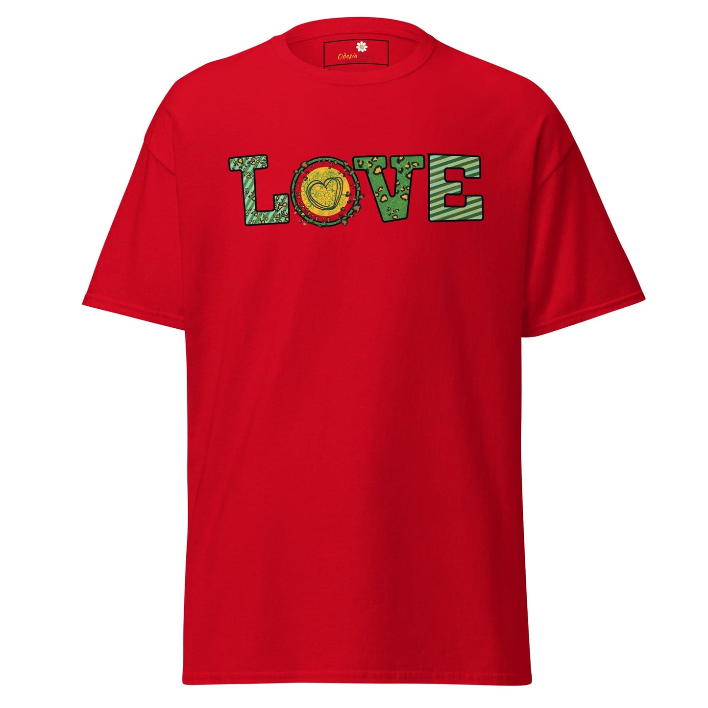 Unisex classic t-shirt - TEXT LOVE - REGULAR - Red / S