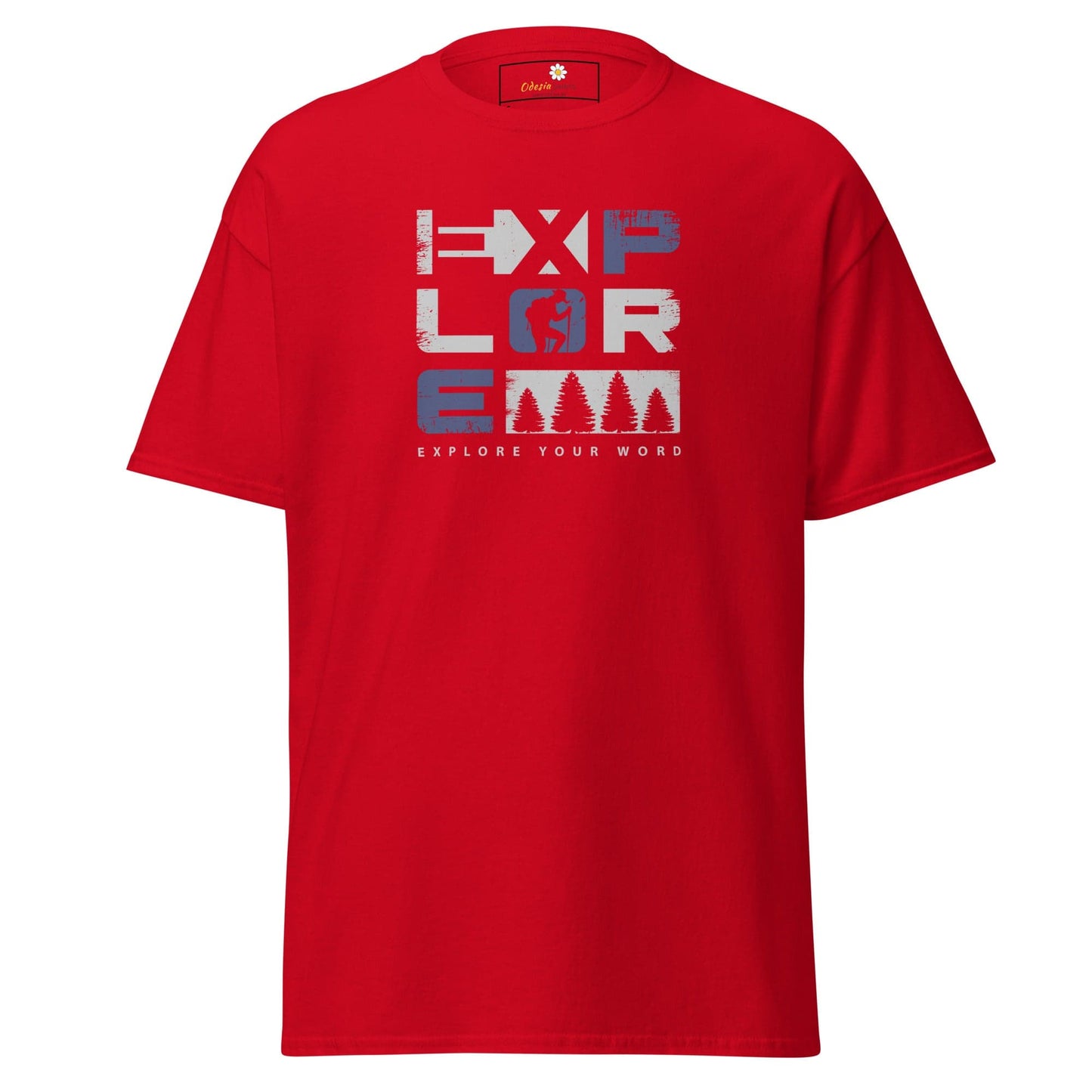 Unisex classic t-shirt - TEXT EXPLORE YOUR WORLD - REGULAR - Red / S