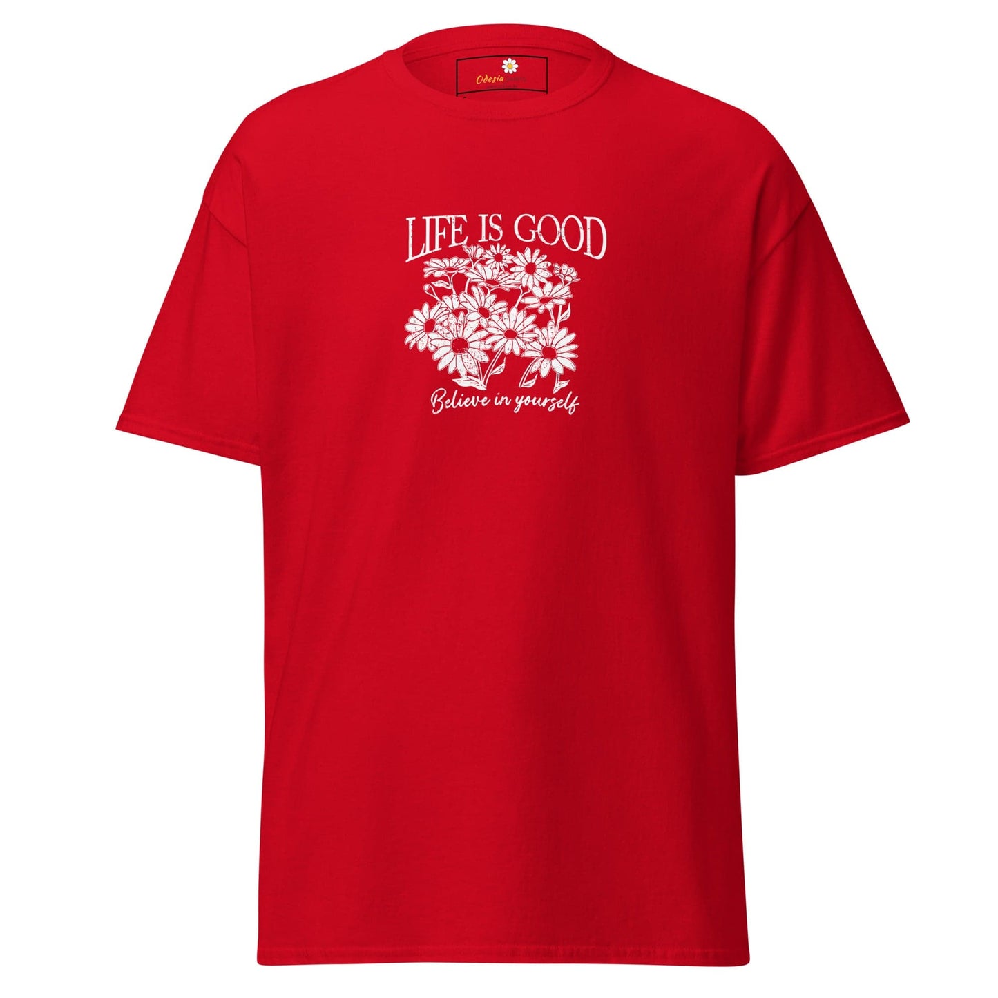 Unisex classic t-shirt - POSITIVE LIFE IS GOOD - REGULAR - Red / S