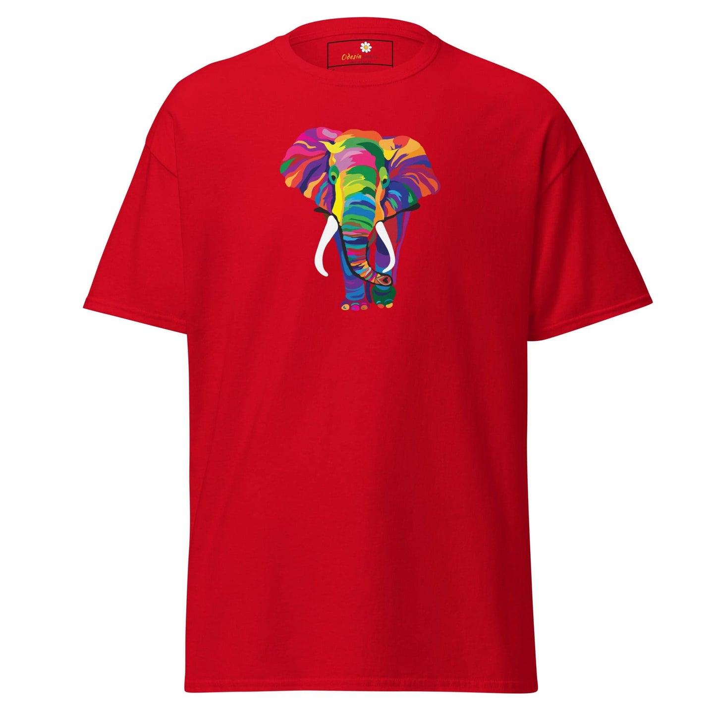 Unisex classic t-shirt - WILD LIFE ELEPHANT COLORFUL - REGULAR - Red / S
