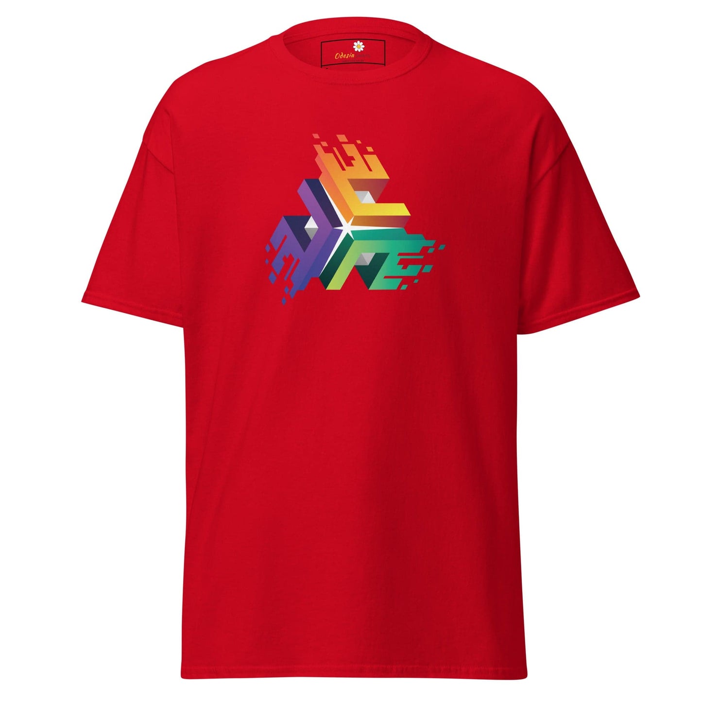 Unisex classic t-shirt - ABSTRACT COLOR CUBES - REGULAR - Red / S