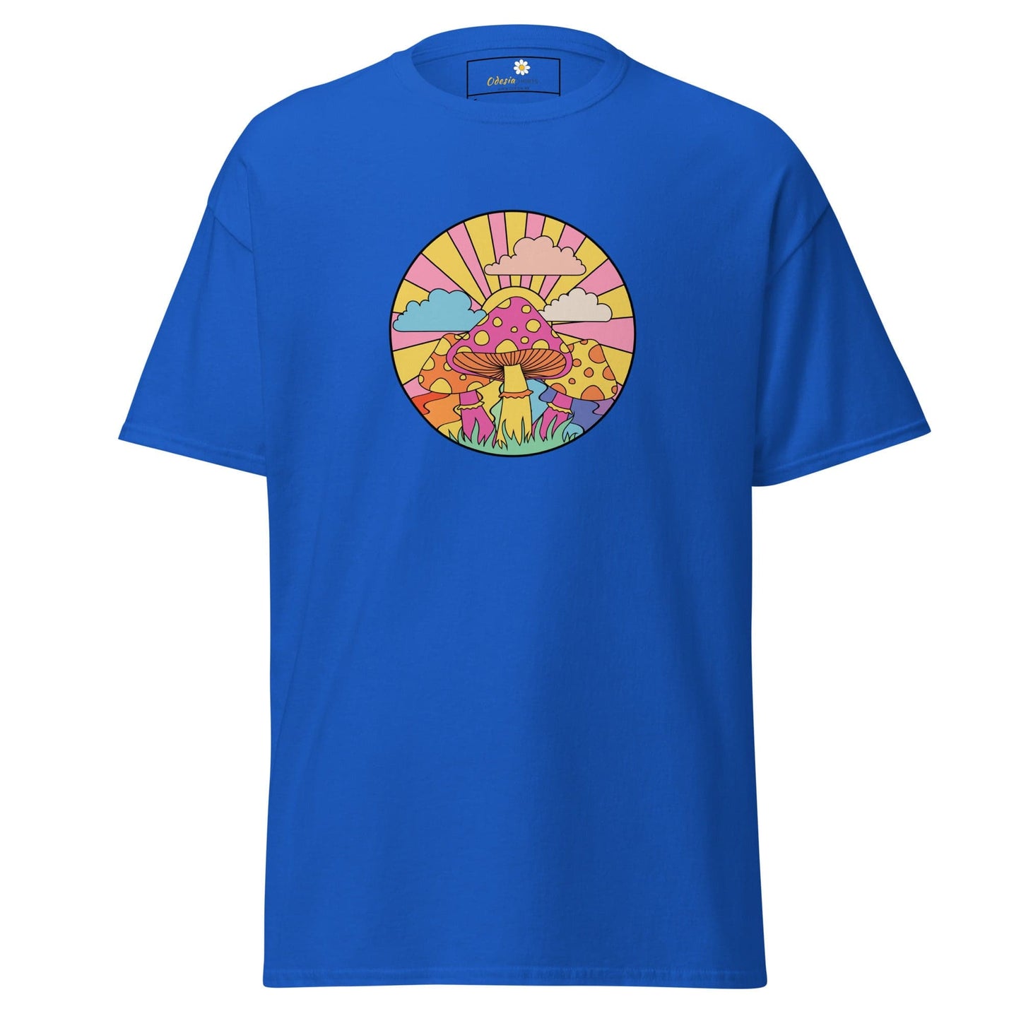 Unisex classic t-shirt - POSITIVE MYSTIC SUNNY MUSHROOMS - REGULAR - Royal / S
