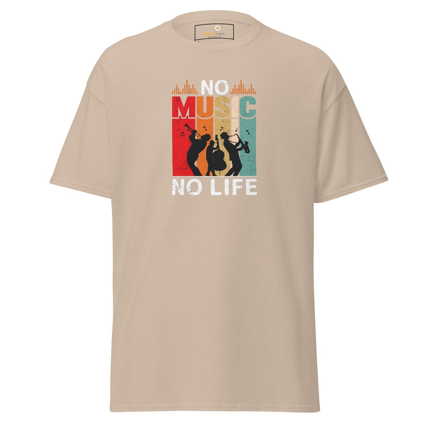 Unisex classic t-shirt - MUSIC NO MUSIC NO LIFE - REGULAR - Sand / S