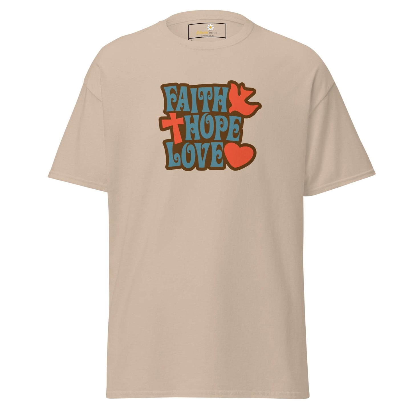 Unisex classic t-shirt - SPIRITUAL FAITH HOPE LOVE - REGULAR - Sand / S