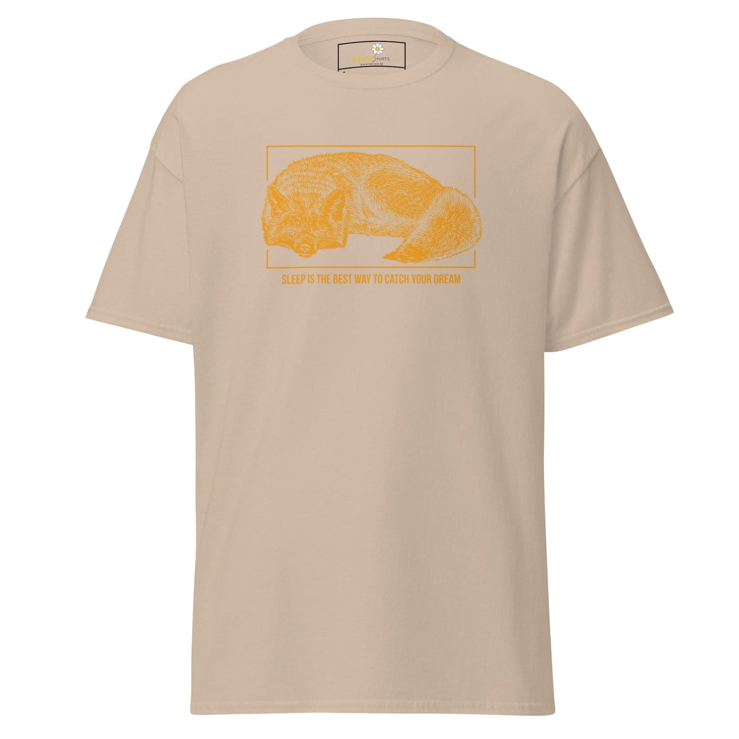 Beige T-shirt with dog graphic from T-SHIRT DESIGN TEE for Men and Women size S to XL