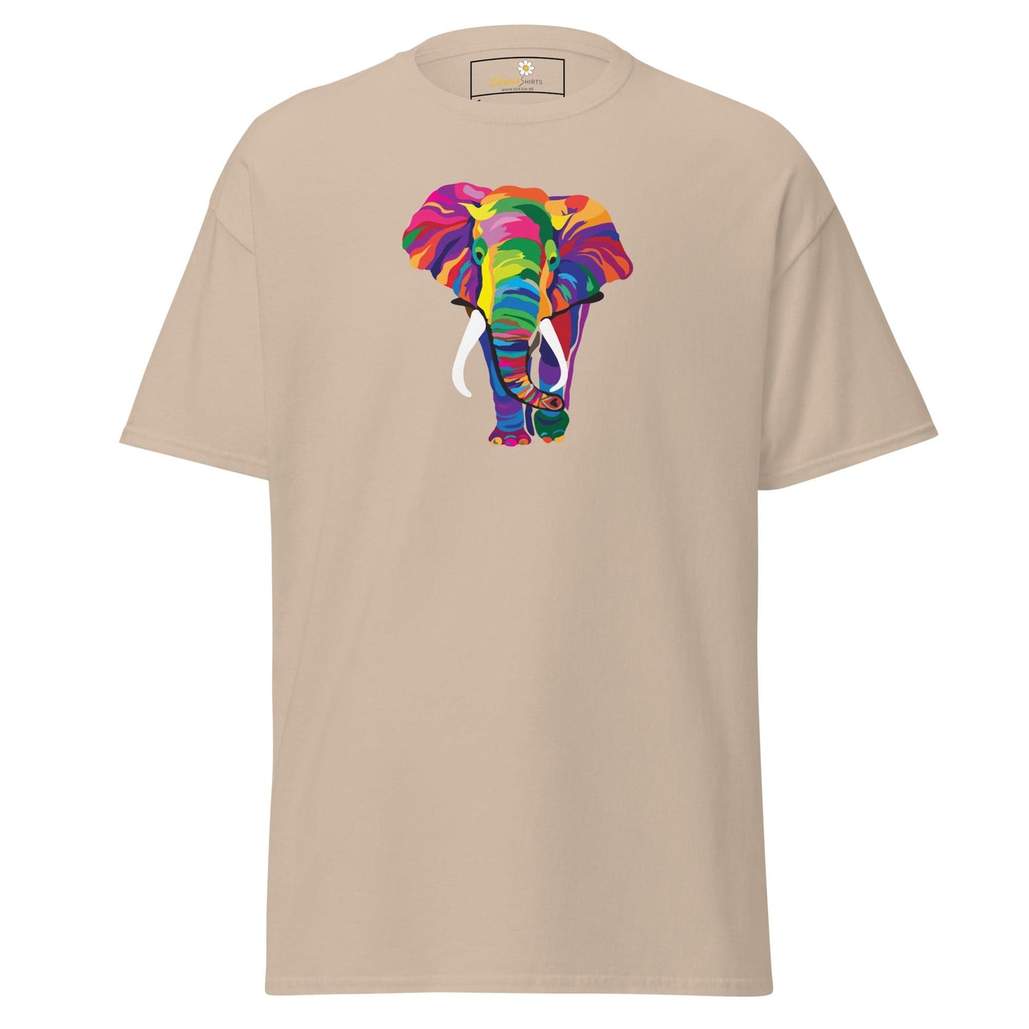 Unisex classic t-shirt - WILD LIFE ELEPHANT COLORFUL - REGULAR - Sand / S