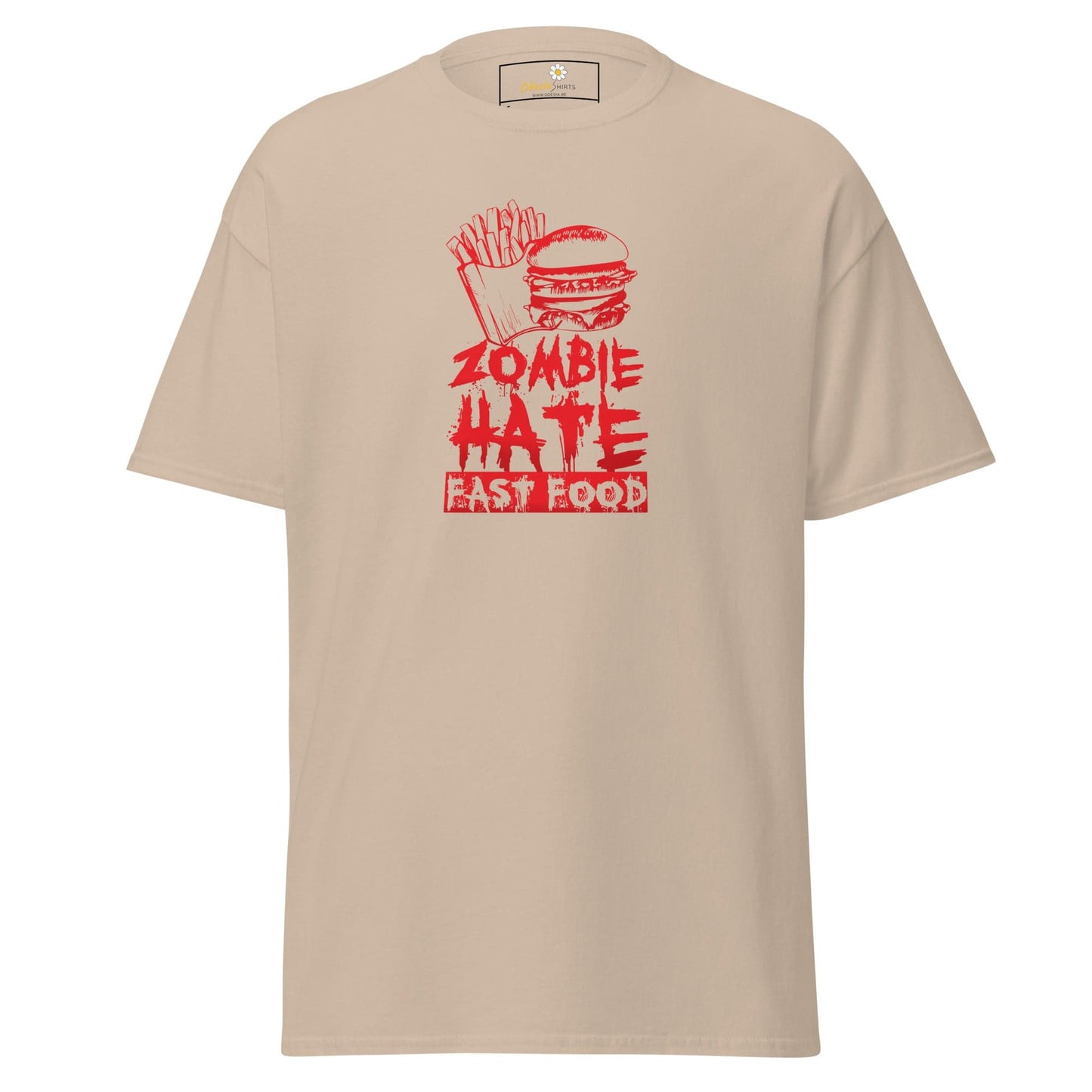 Unisex classic t-shirt - SPOOKIE ZOMBIE HATE FASTFOOD - REGULAR - Sand / S
