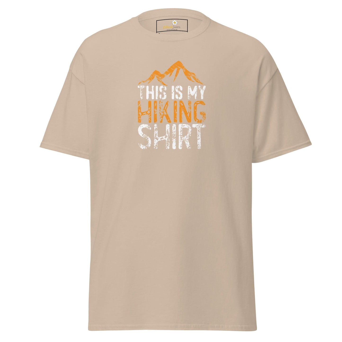 Beige T-shirt with hiking graphic from T-SHIRT DESIGN TEE for Men and Women S to XL