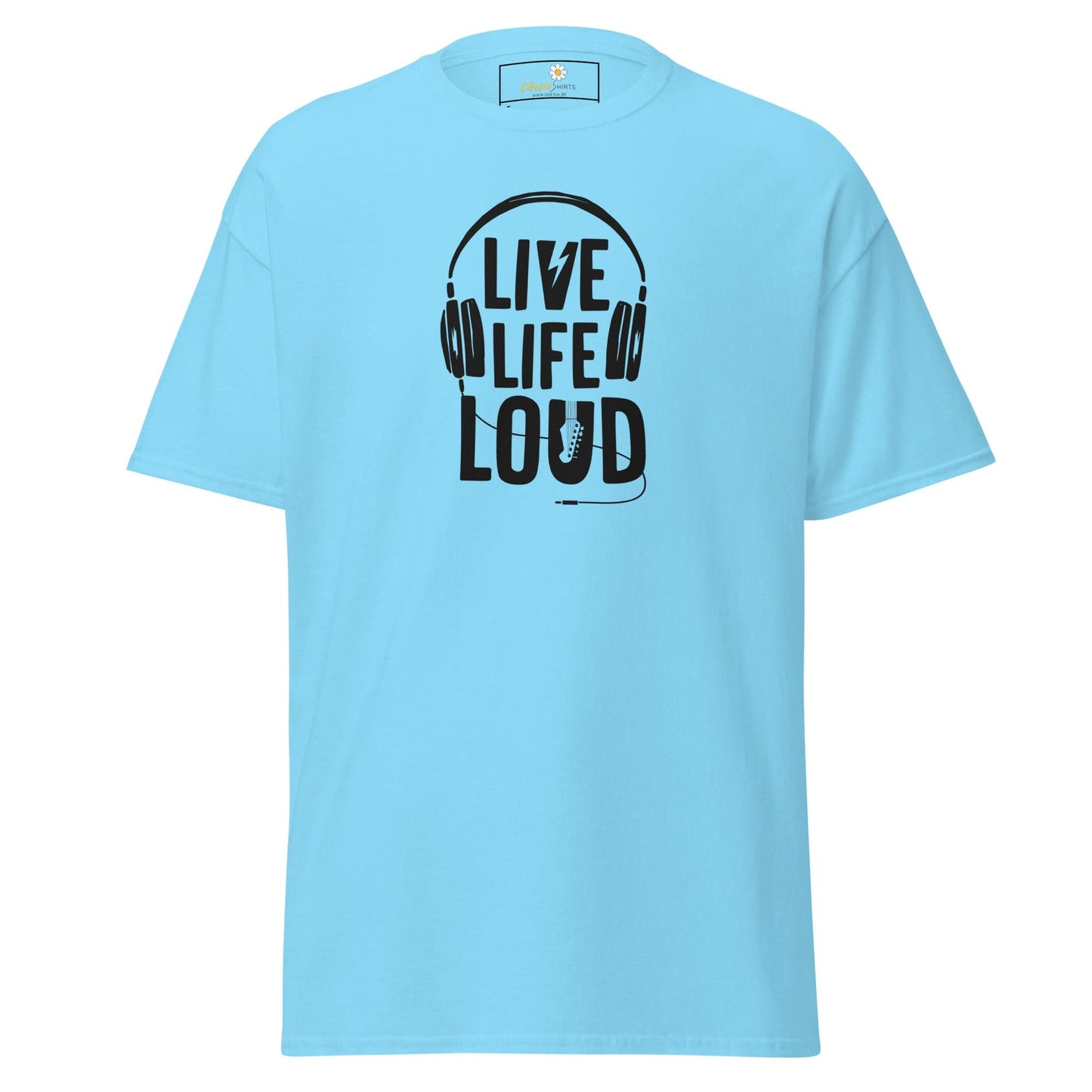 Unisex classic t-shirt - MUSIC LIVE LIFE LOUD - REGULAR - Sky / S