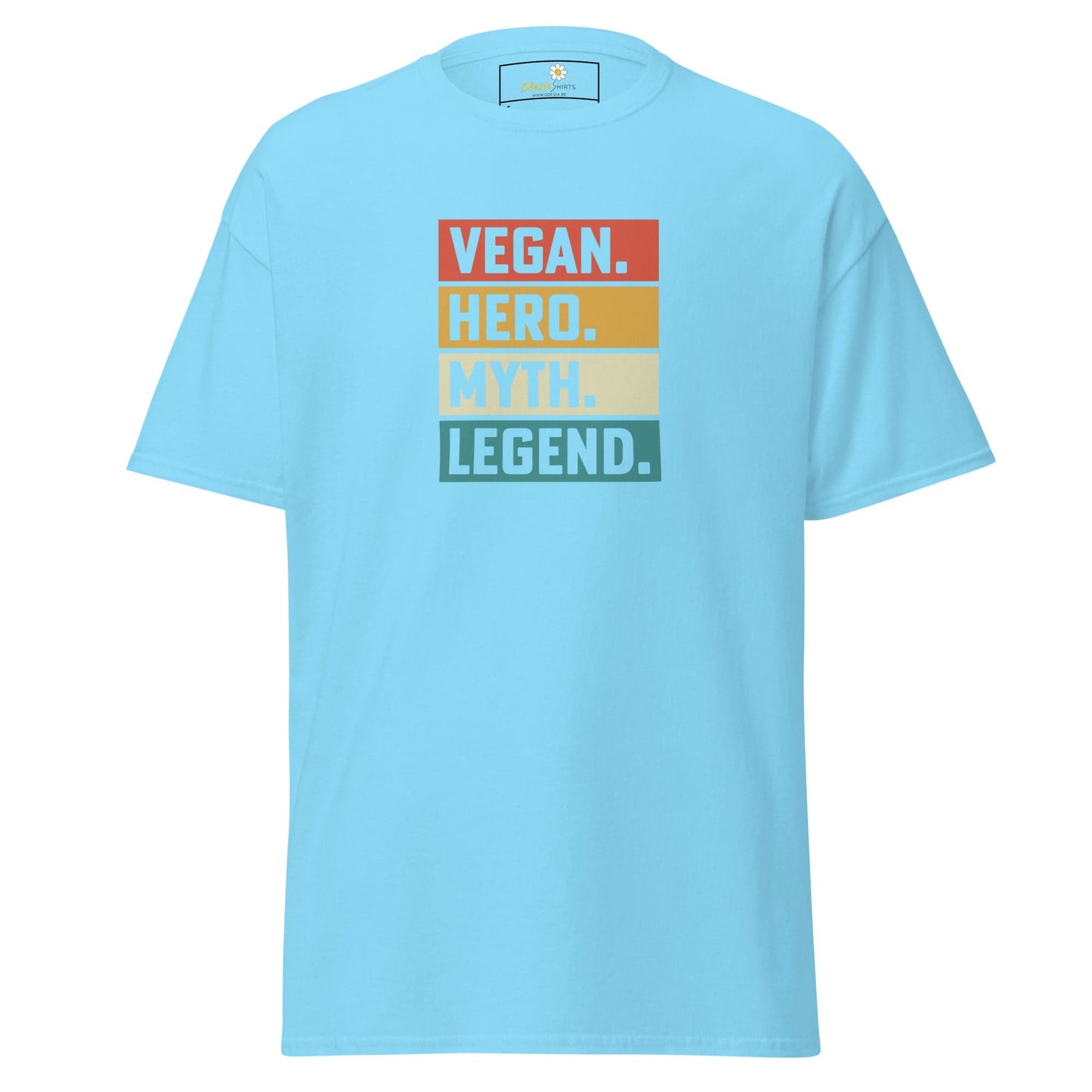 Unisex classic t-shirt - VEGAN HERO MYTH LEGEND - REGULAR - Sky / S