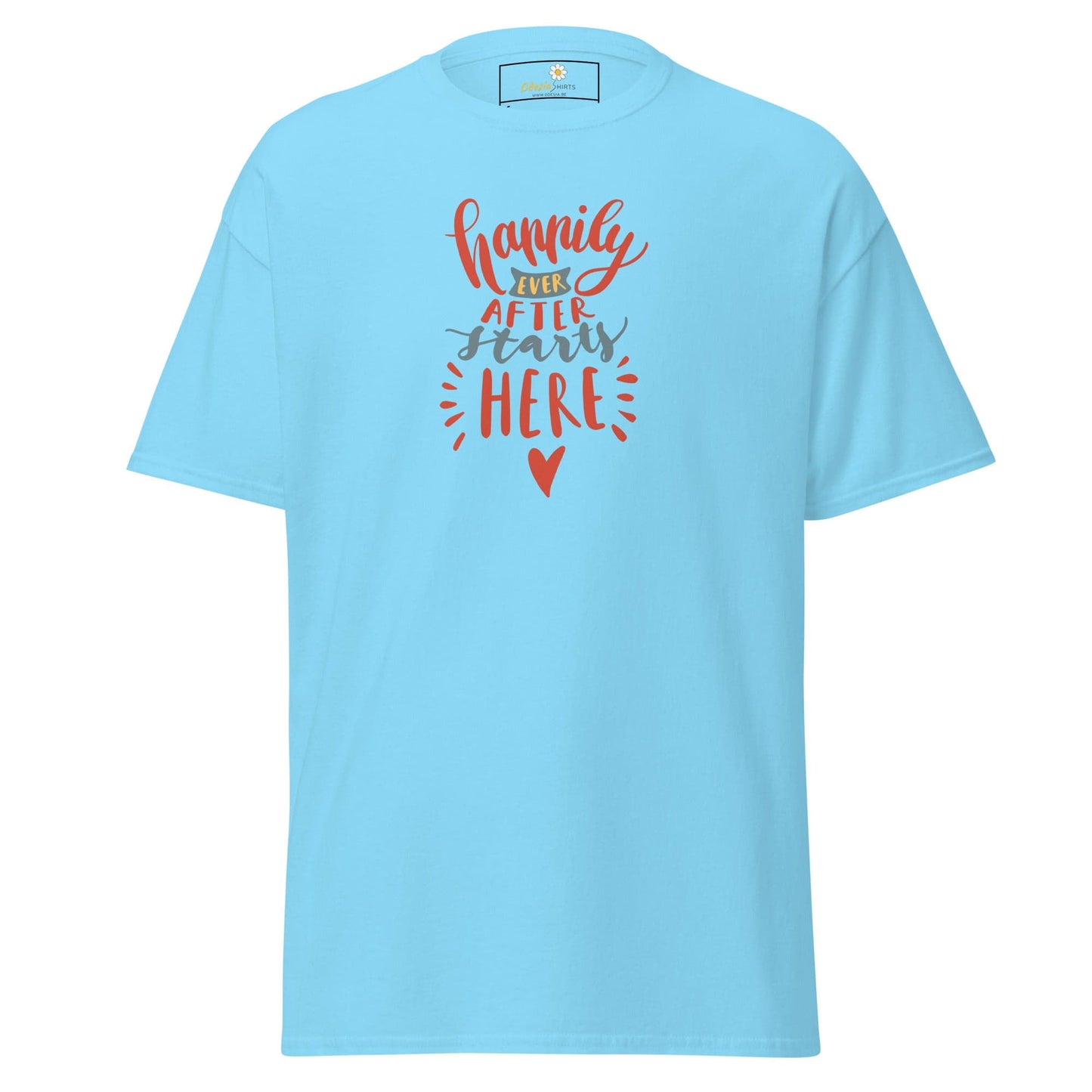 Unisex classic t-shirt - TEXT HAPPILY EVER AFTER - REGULAR - Sky / S