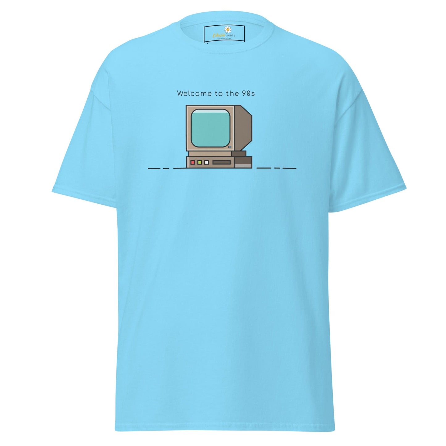 Unisex classic t-shirt - IT WELCOME TO THE 90S - REGULAR - Sky / S