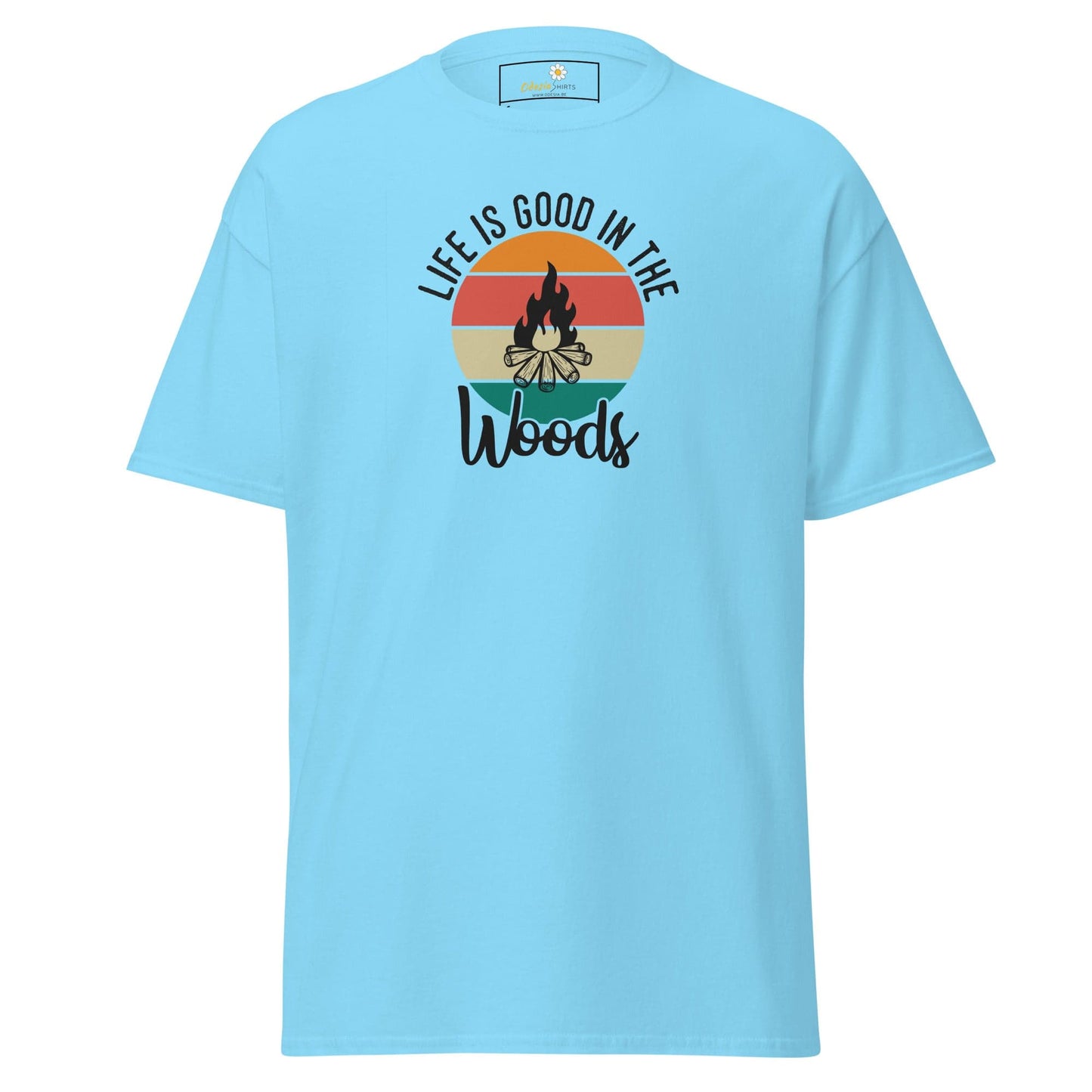 Unisex classic t-shirt - ADVENTURE LIFE GOOD IN WOODS - REGULAR - Sky / S