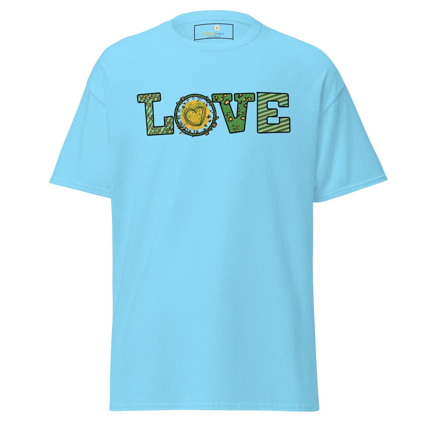 Unisex classic t-shirt - TEXT LOVE - REGULAR - Sky / S