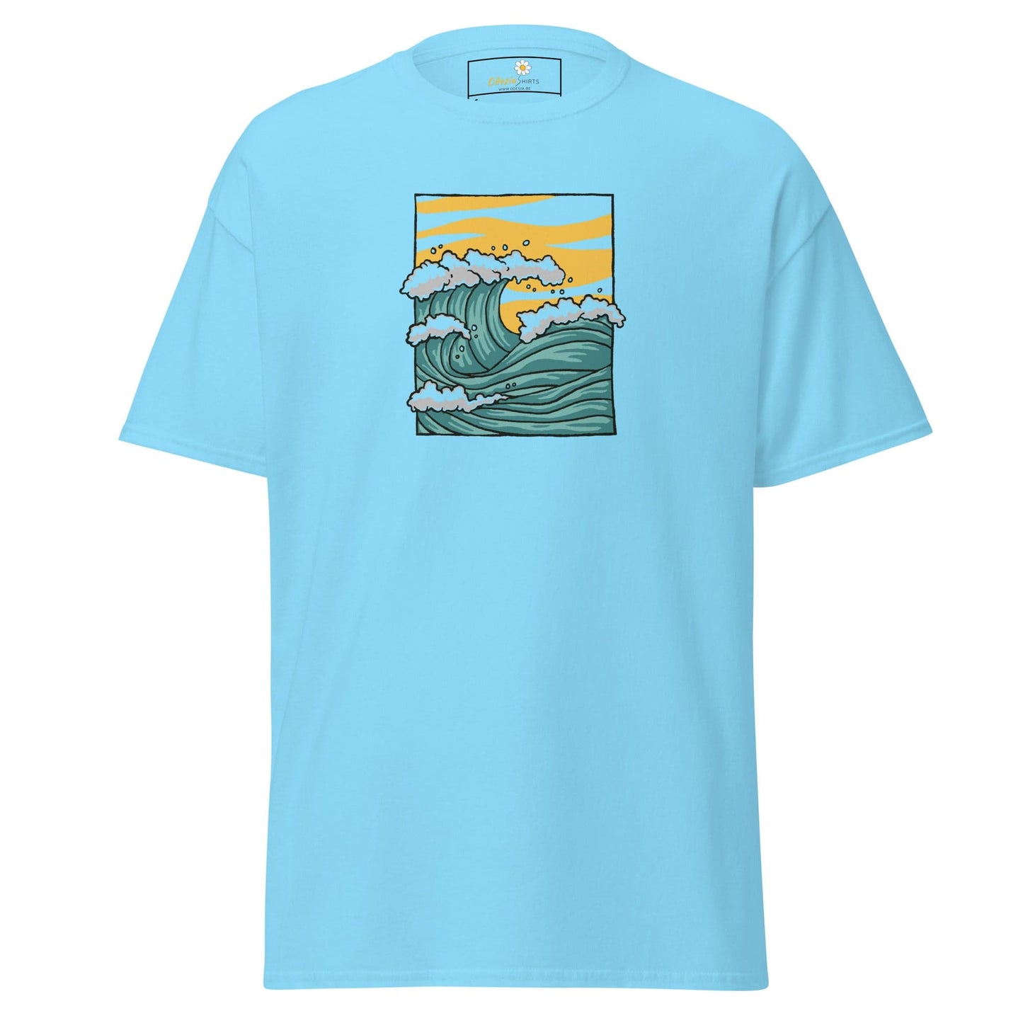 Unisex classic t-shirt - NATURE SEA WAVES - REGULAR - Sky / S