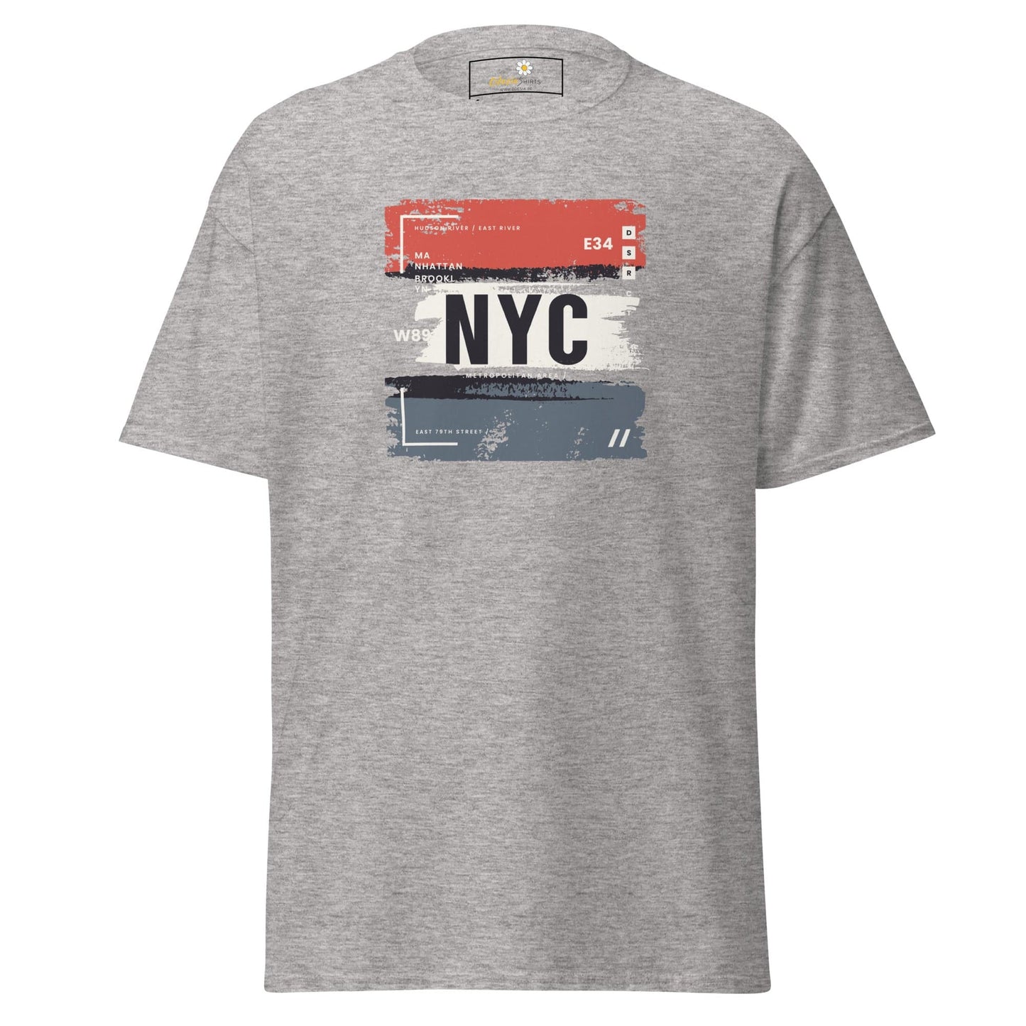 Gray T-shirt with New York City graphic for men and women in sizes S to XL