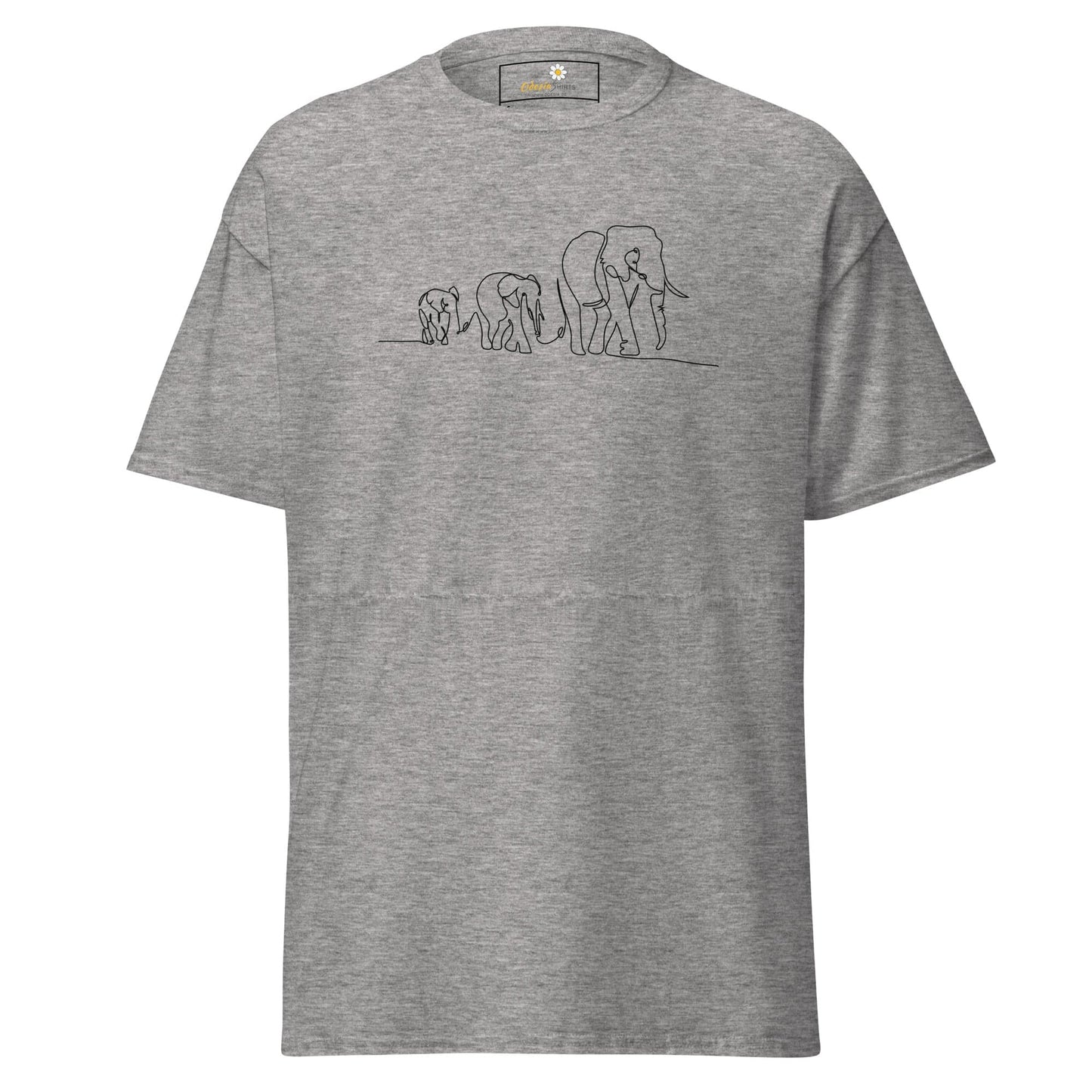 Unisex classic t-shirt - WILD LIFE ELEPHANTS IN LINE - REGULAR - Sport Grey / S