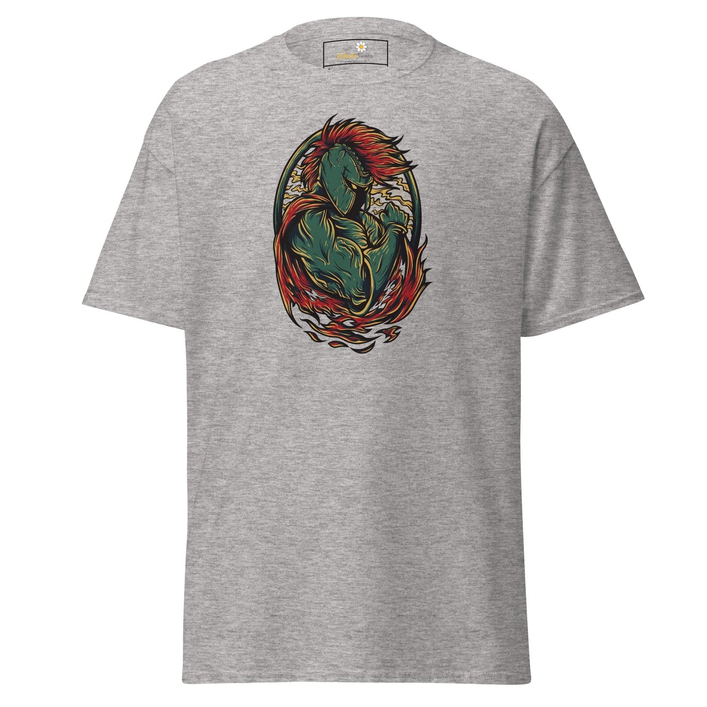 Gray T-shirt with warrior graphic from T-SHIRT DESIGN TEE for men and women, S to XL