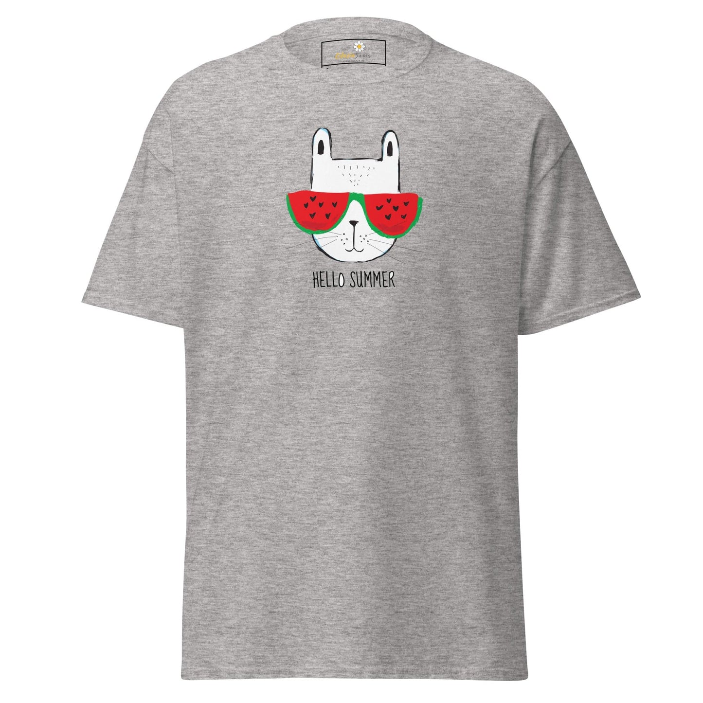 Unisex classic t-shirt - SUMMER HELLO CAT - REGULAR - Sport Grey / S