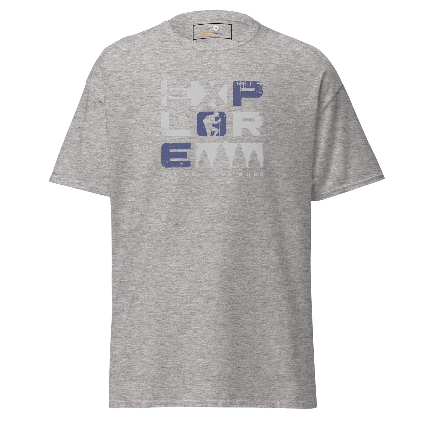 Unisex classic t-shirt - TEXT EXPLORE YOUR WORLD - REGULAR - Sport Grey / S