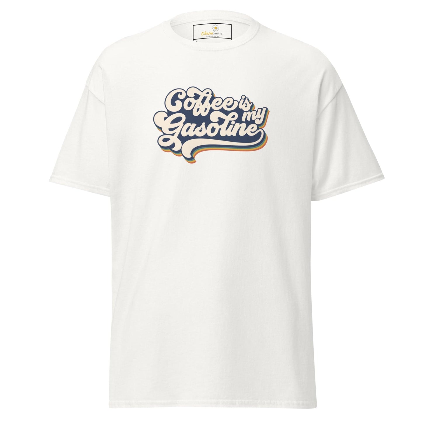 Unisex classic t-shirt - TEXT COFFEE IS MY GASEOLINE - REGULAR - White / S