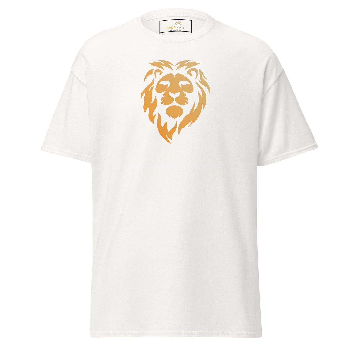 White T-shirt with lion graphic from T-SHIRT DESIGN TEE for Men and Women in S-XL