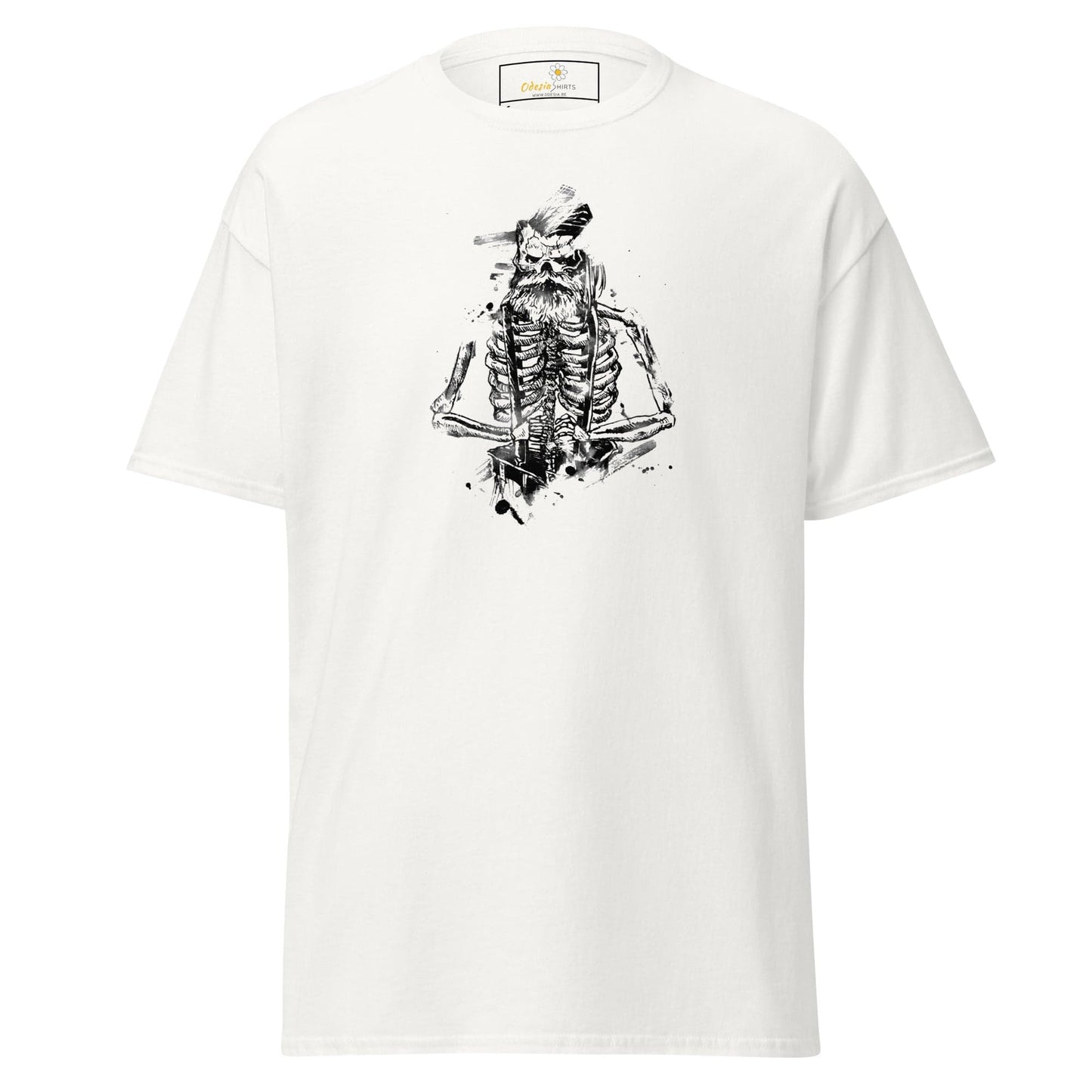 Unisex classic t-shirt - SKULL OLD GUY - REGULAR - White / S