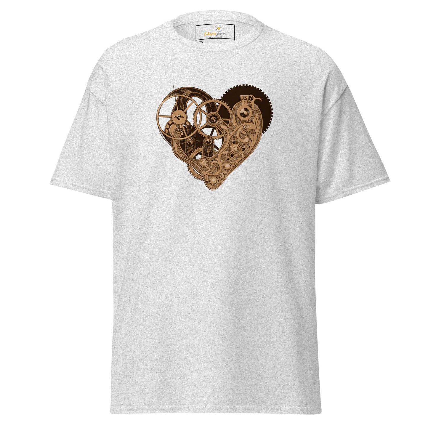 White T-shirt with steampunk heart design from T-SHIRT DESIGN TEE for Men and Women
