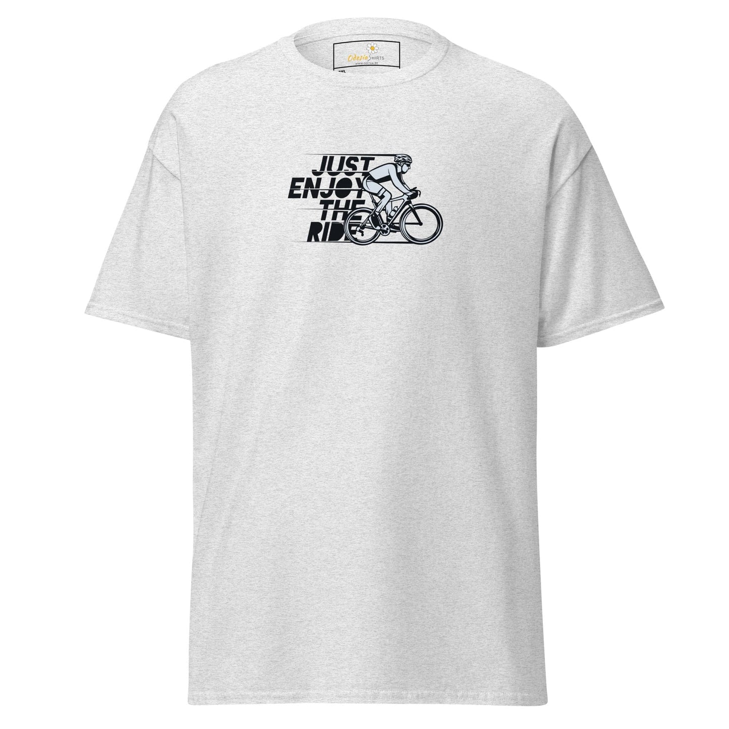 White T-shirt with cyclist graphic from T-SHIRT DESIGN TEE for Men and Women in 2XL-5XL