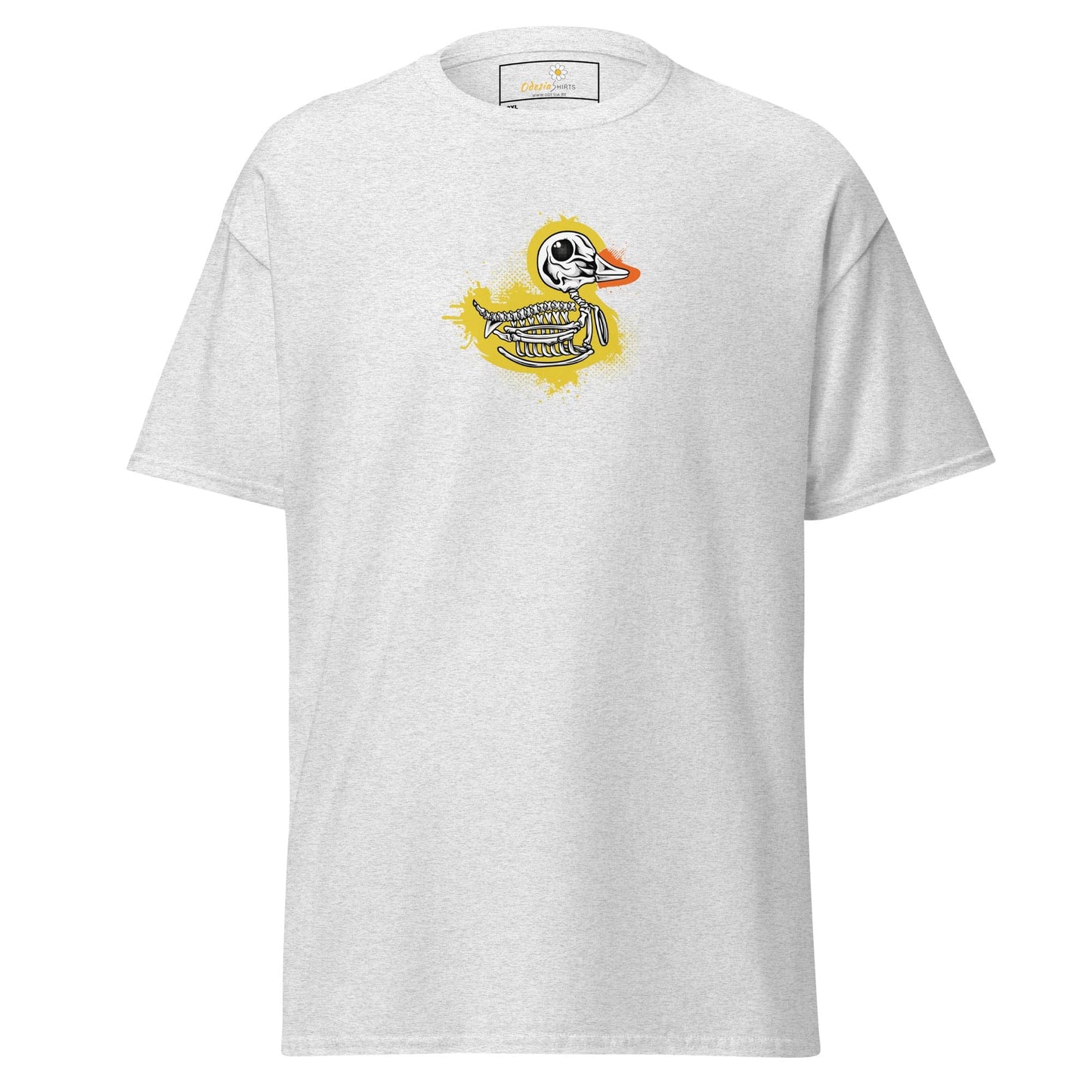 White T-shirt with duck skeleton design for men and women in sizes 2XL to 5XL