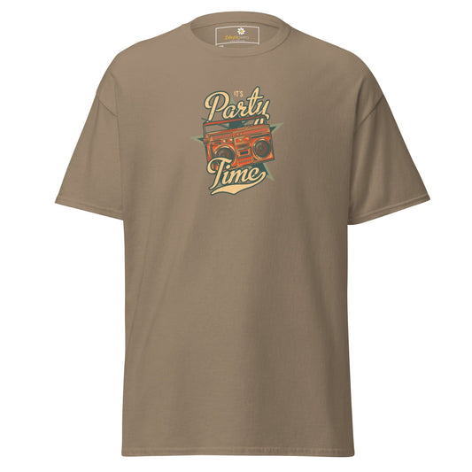 Khaki T-shirt with boombox graphic for men and women in 2XL to 5XL sizes