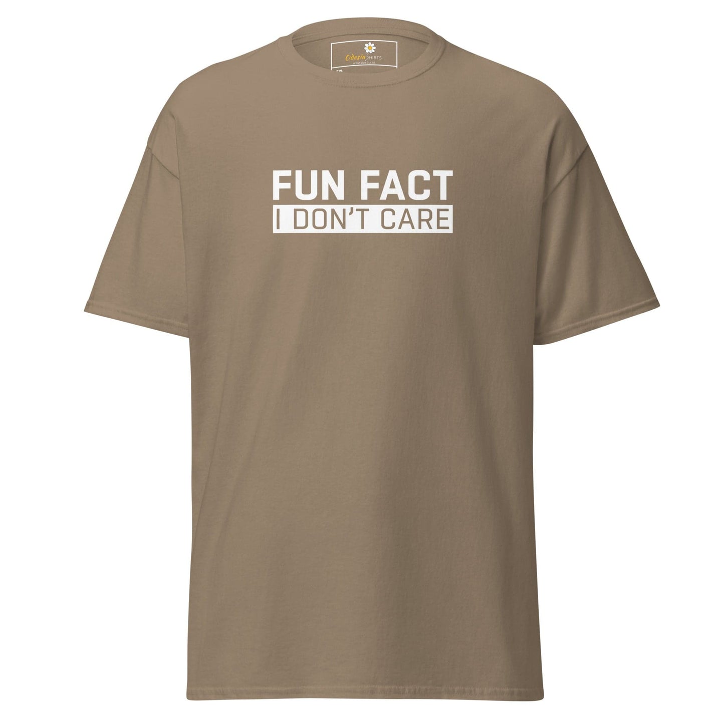 Khaki t-shirt.